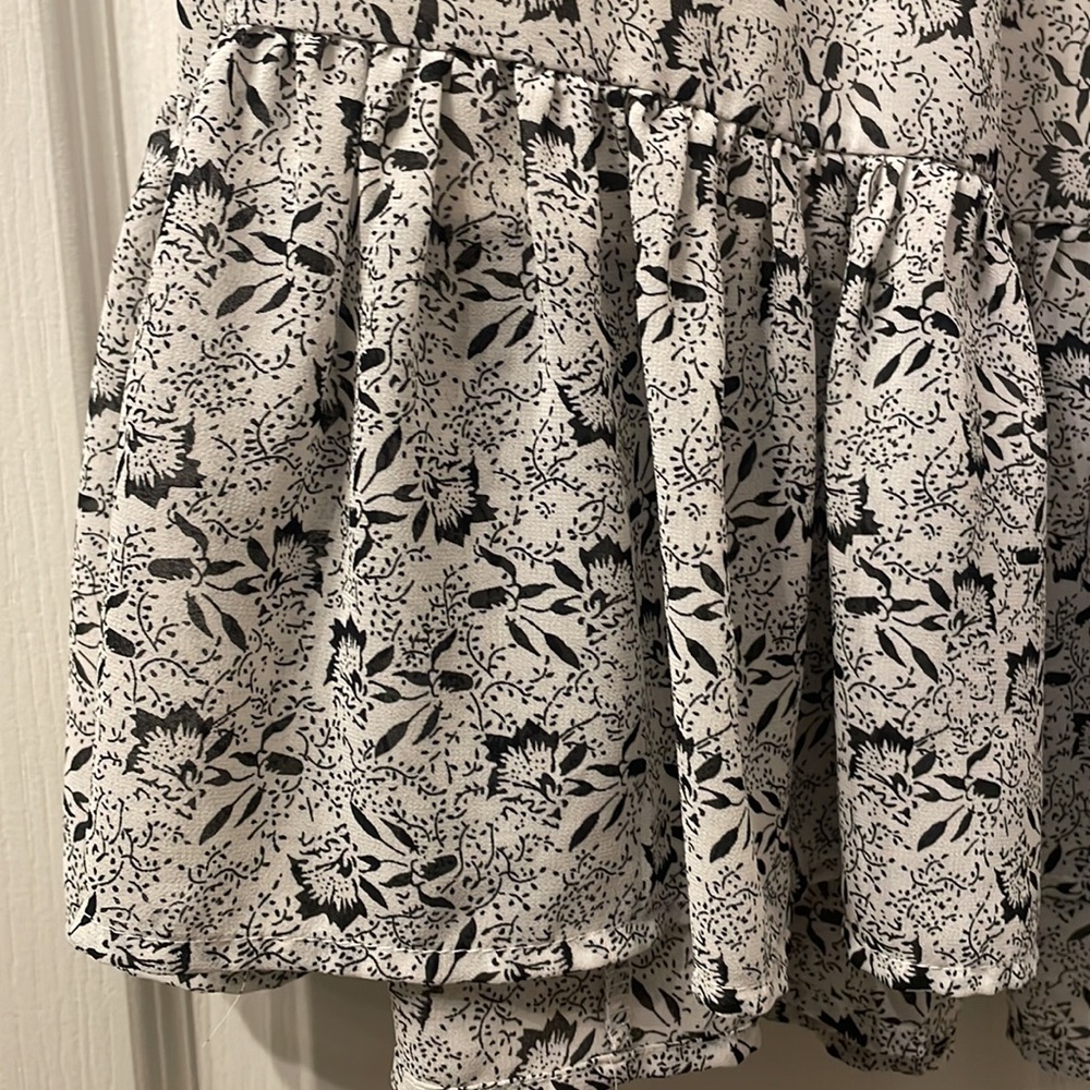 Jodifl Mixed Media 3/4 Sleeve Boho Dress Embroidered Black and White Size M - Picture 7 of 9